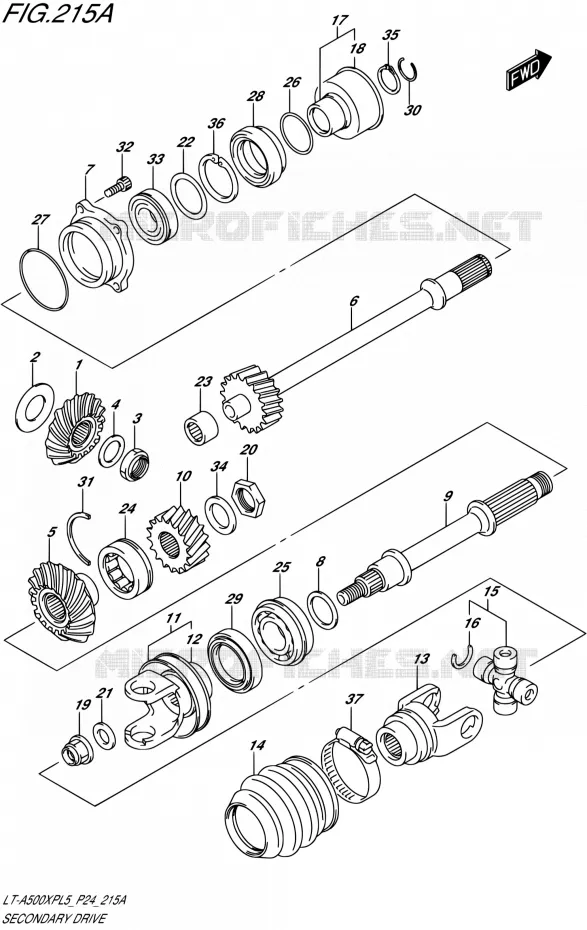 DRIVESHAFT Suzuki QUAD 500 KINGQUAD 2015  LT-A500XP L5 (P24)