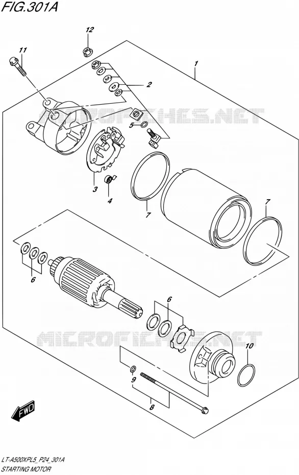 STARTER MOTOR Suzuki QUAD 500 KINGQUAD 2015  LT-A500XP L5 (P24)