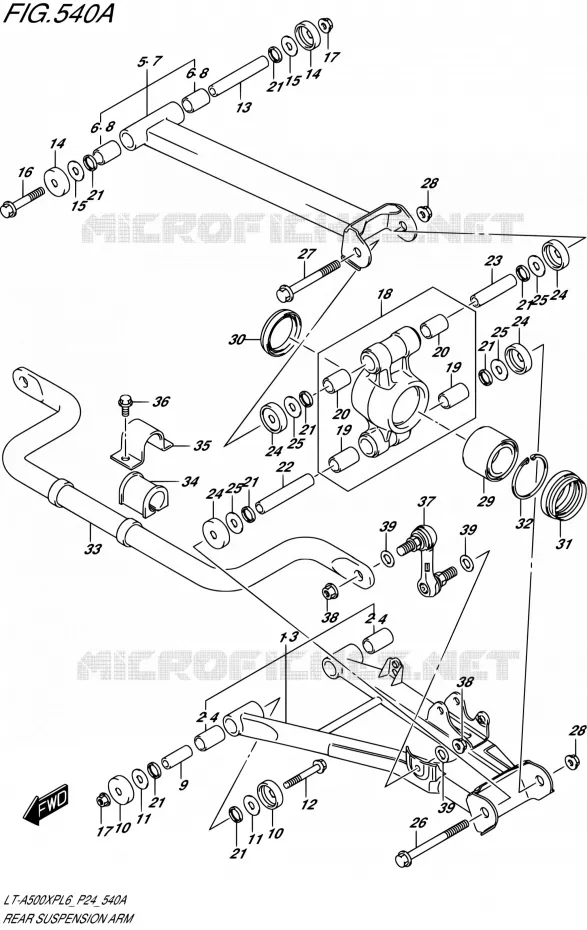REAR SUSPENSION ARM Suzuki QUAD 500 KINGQUAD 2016  LT-A500XP L6 (P24)