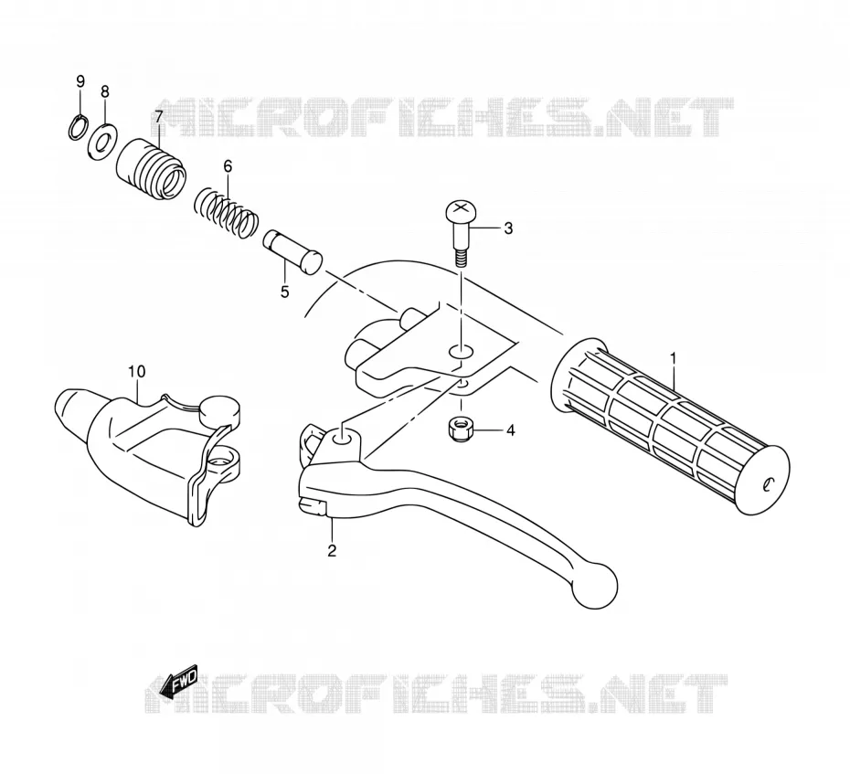 LEFT LEVER - HANDGRIP Suzuki QUAD 50 MINIQUAD-SPORT 2005  LT-A50 K5 (P19)