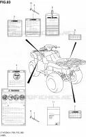 LABEL (LT A750XL4 P33) for Suzuki KINGQUAD 750 2014
