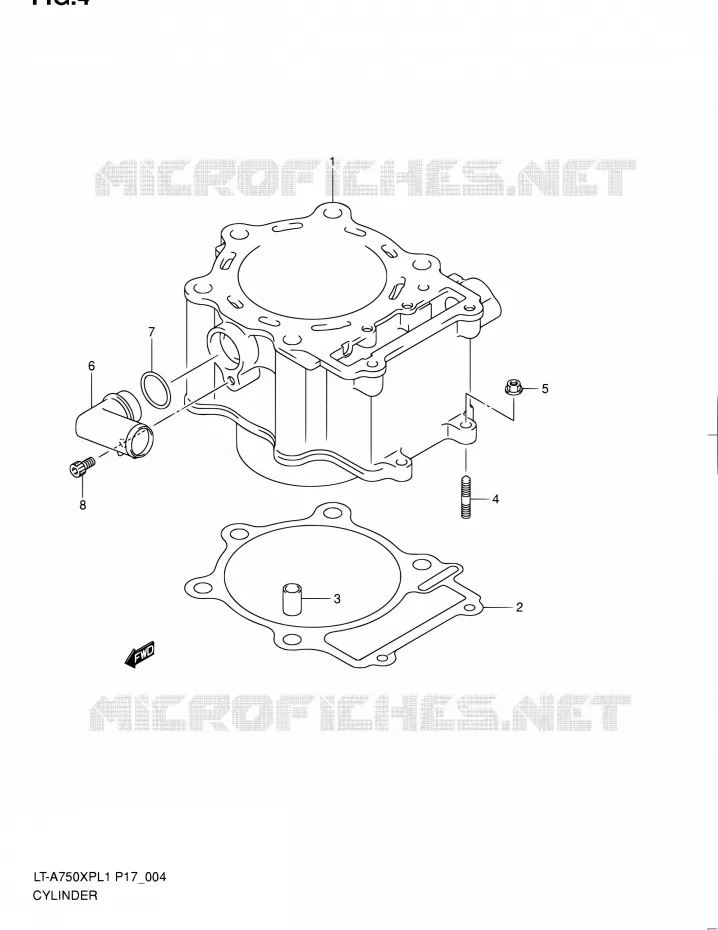 CYLINDER Suzuki QUAD 750 KINGQUAD 2011  LT-A750XP L1 (P17,P24)