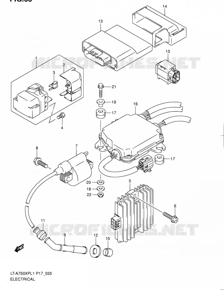 ELECTRICAL (LT-A750XPL1 P17) Suzuki QUAD 750 KINGQUAD 2011  LT-A750XP L1 (P17,P24)