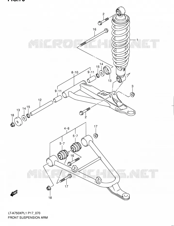 FRONT SUSPENSION ARM Suzuki QUAD 750 KINGQUAD 2011  LT-A750XP L1 (P17,P24)