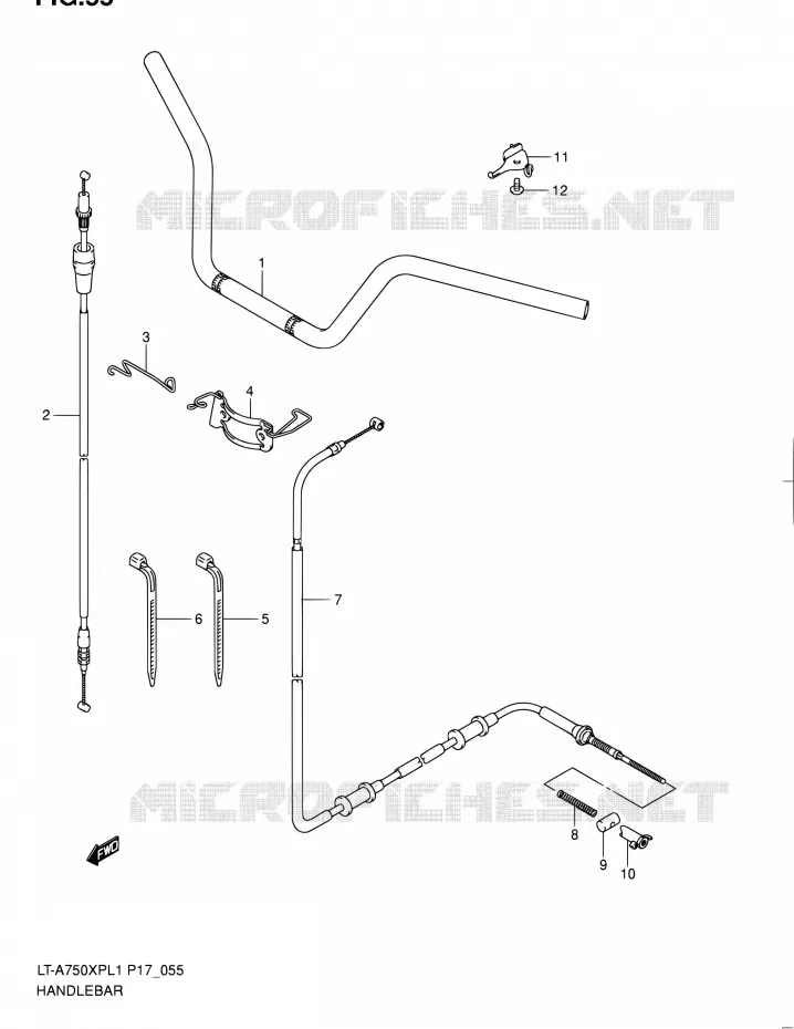 HANDLEBAR Suzuki QUAD 750 KINGQUAD 2011  LT-A750XP L1 (P17,P24)