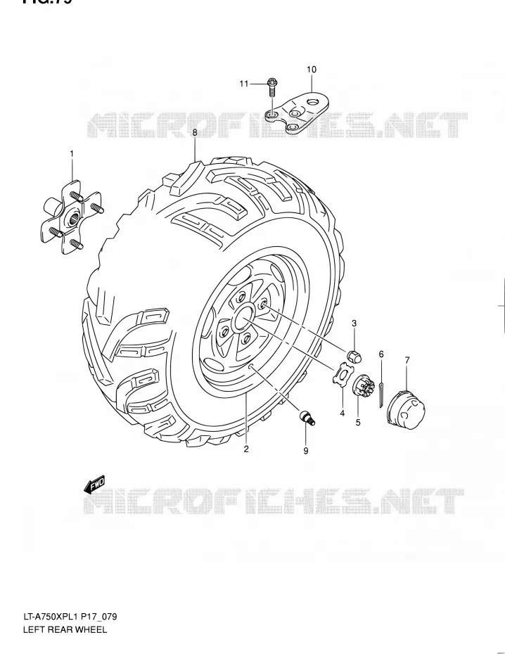 LEFT HAND REAR WHEEL Suzuki QUAD 750 KINGQUAD 2011  LT-A750XP L1 (P17,P24)