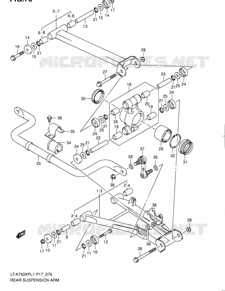 REAR SUSPENSION ARM Suzuki QUAD 750 KINGQUAD 2011  LT-A750XP L1 (P17,P24)
