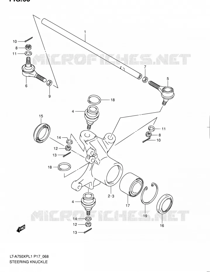 STEERING LINKAGE - HUB Suzuki QUAD 750 KINGQUAD 2011  LT-A750XP L1 (P17,P24)