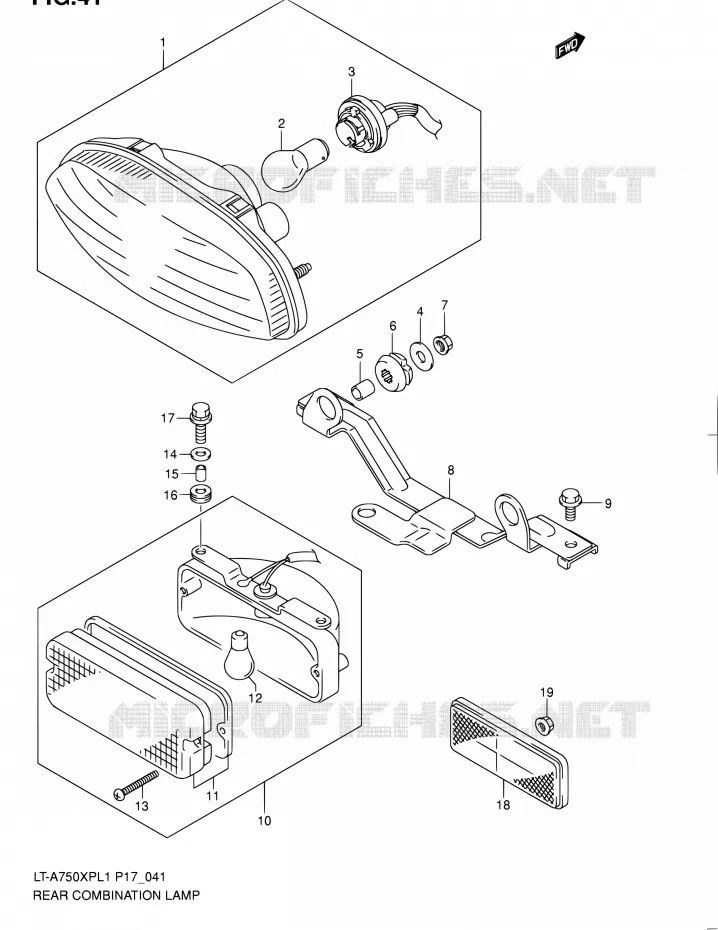 TAIL LIGHT (P17) Suzuki QUAD 750 KINGQUAD 2011  LT-A750XP L1 (P17,P24)