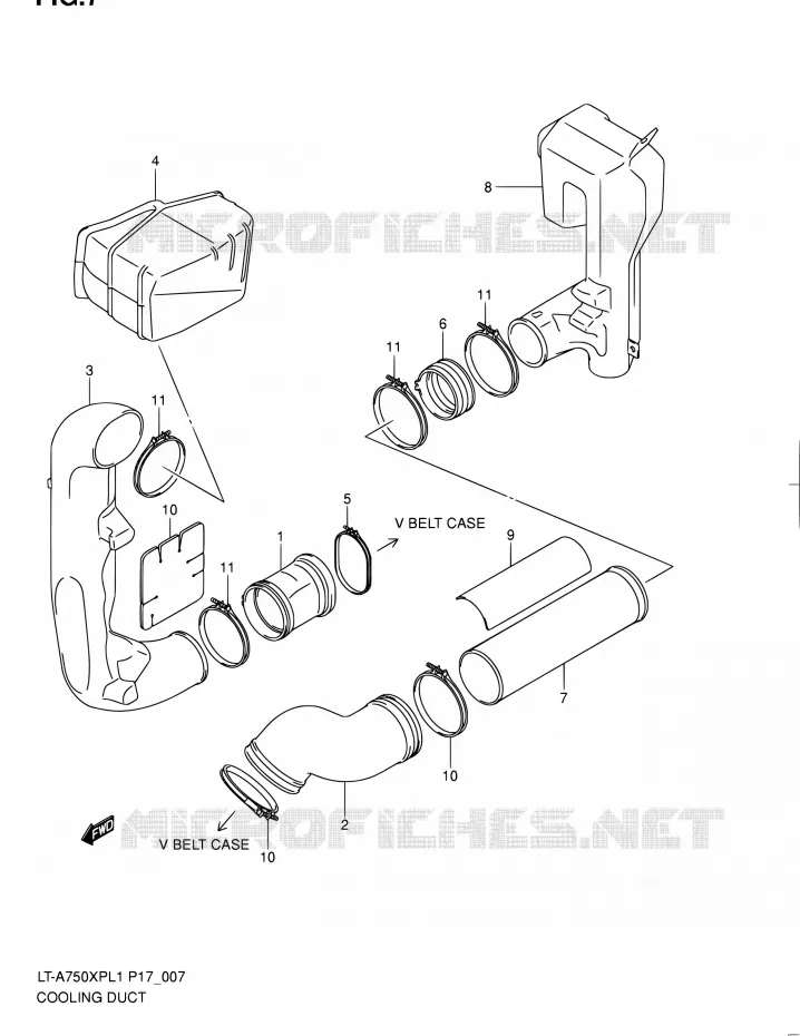 V-BELT COOLING DUCT Suzuki QUAD 750 KINGQUAD 2011  LT-A750XP L1 (P17,P24)