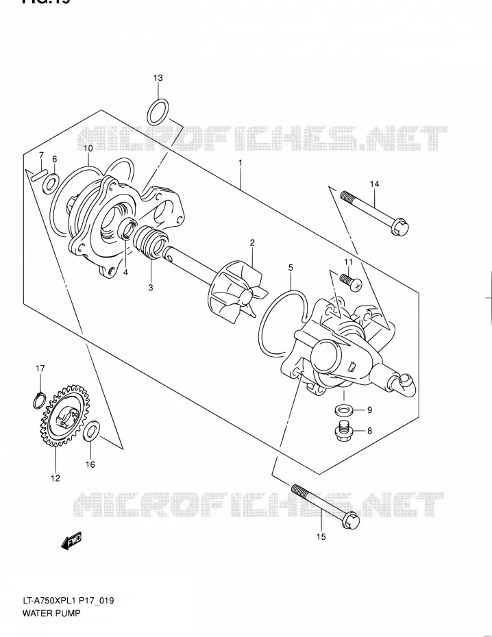 WATER PUMP Suzuki QUAD 750 KINGQUAD 2011  LT-A750XP L1 (P17,P24)