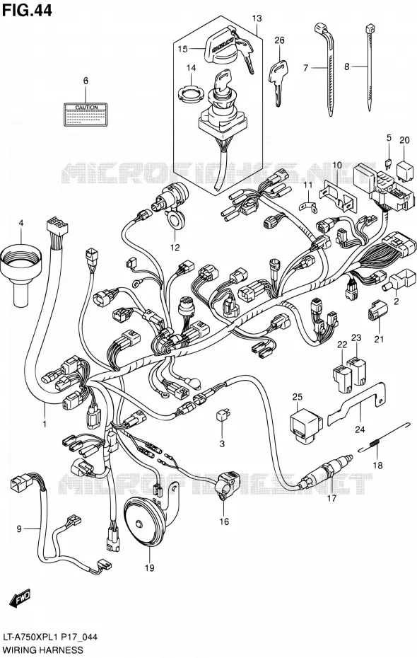 WIRING HARNESS (LT-A750XPL1 P24) Suzuki QUAD 750 KINGQUAD 2011  LT-A750XP L1 (P17,P24)