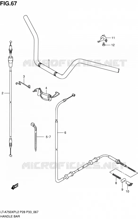 HANDLEBAR Suzuki QUAD 750 KINGQUAD 2012  LT-A750XP L2/LT-A750XPZ L2 (P03,P28,P33)