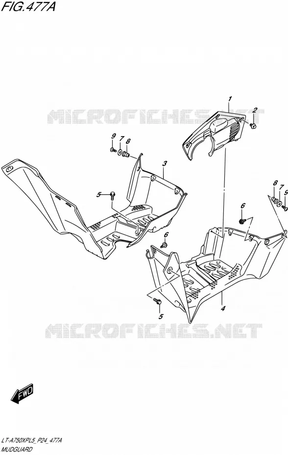 MUDGUARD Suzuki QUAD 750 KINGQUAD 2015  LT-A750XP L5 (P24)