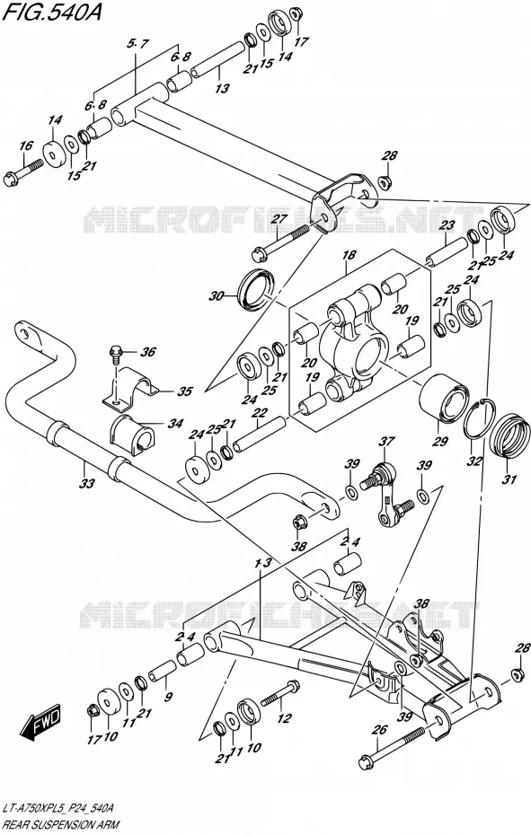 REAR SUSPENSION ARM Suzuki QUAD 750 KINGQUAD 2015  LT-A750XP L5 (P24)