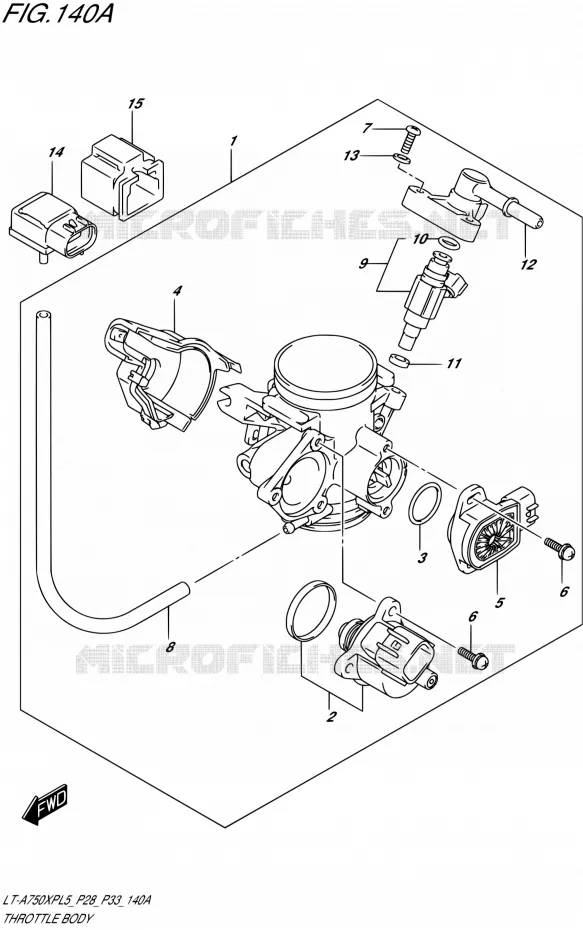 THROTTLE BODY Suzuki QUAD 750 KINGQUAD 2015  LT-A750XP L5/LT-A750XPZ L5 (P03,P28,P33)