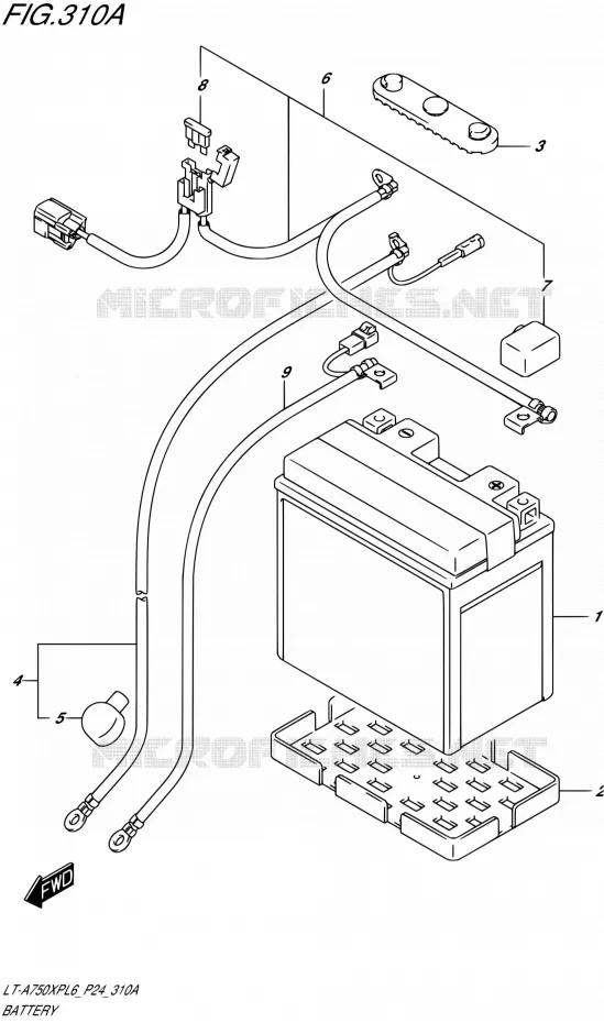 BATTERY Suzuki QUAD 750 KINGQUAD 2016  LT-A750XP L6 (P24)