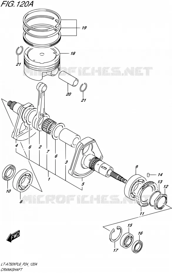 CRANKSHAFT Suzuki QUAD 750 KINGQUAD 2016  LT-A750XP L6 (P24)