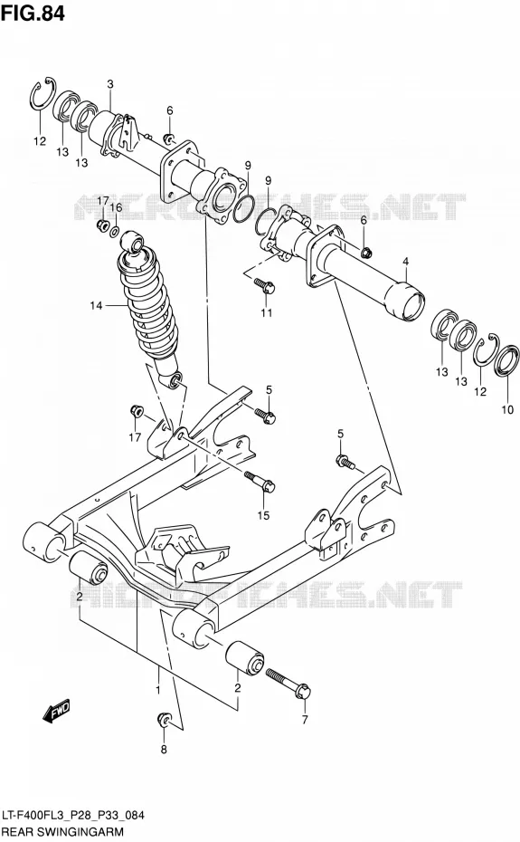 SWINGARM Suzuki QUAD 400 KINGQUAD 2013  LT-F400F L3/LT-F400FZ L3 (P03,P28,P33)