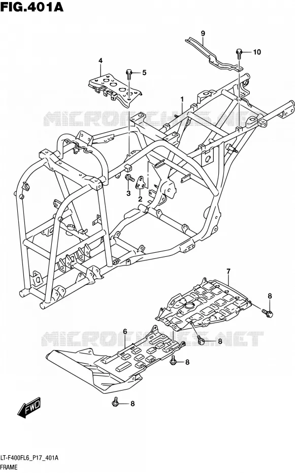 FRAME Suzuki QUAD 400 KINGQUAD 2016  LT-F400F L6 (P17)