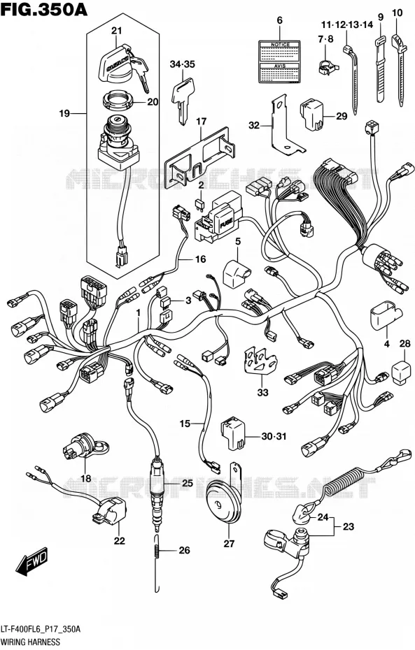 WIRING HARNESS Suzuki QUAD 400 KINGQUAD 2016  LT-F400F L6 (P17)