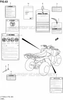 LABEL (LT F400L4 P33) for Suzuki KINGQUAD 400 2014
