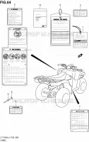 LABEL (LT F400ZL4 P33) for Suzuki KINGQUAD 400 2014