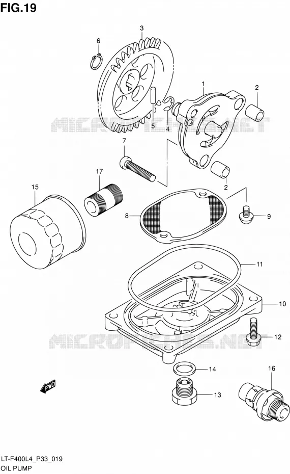 OIL PUMP Suzuki QUAD 400 KINGQUAD 2014  LT-F400 L4/LT-F400Z L4 (P03,P28,P33)