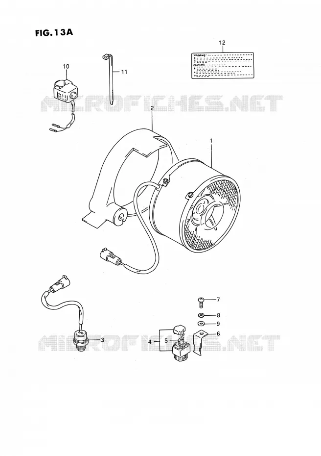 COOLING FAN (MODEL K/L/M/N/P/R/S E17,MODEL M/N/P/R/S E24) Suzuki QUAD 250 KINGQUAD 1995  LT-F4WD S (E02,E17,E24)