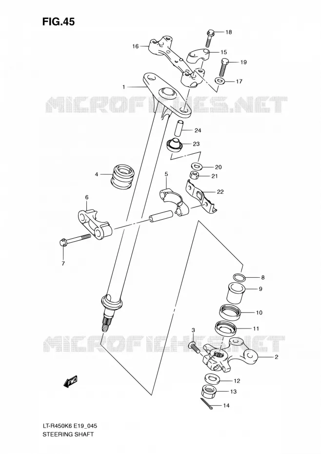 STEERING COLUMN Suzuki QUAD 450 QUADRACER 2010  LT-R450 L0/LT-R450Z L0 (E19)