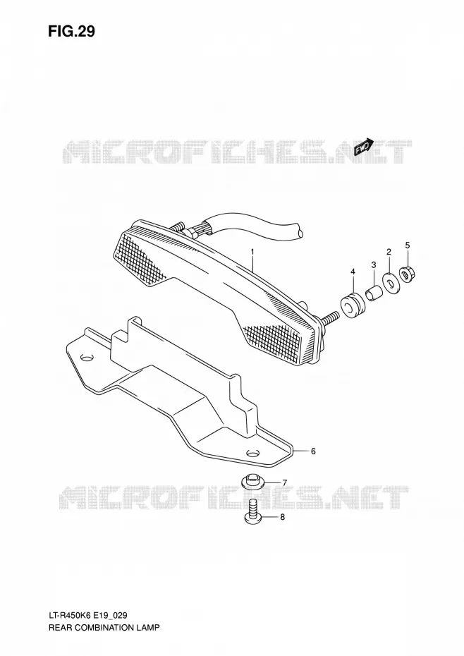 TAIL LIGHT ASSY Suzuki QUAD 450 QUADRACER 2010  LT-R450 L0/LT-R450Z L0 (E19)