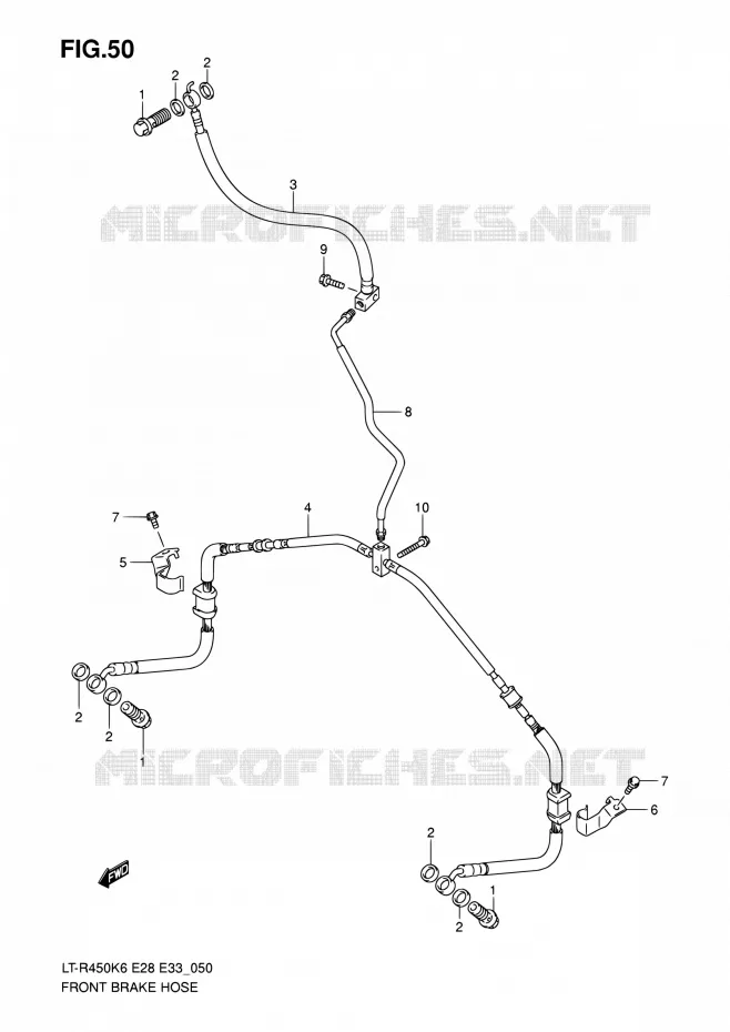 FRONT BRAKE HOSE Suzuki QUAD 450 QUADRACER 2010  LT-R450 L0/LT-R450Z L0 (E28,E33)