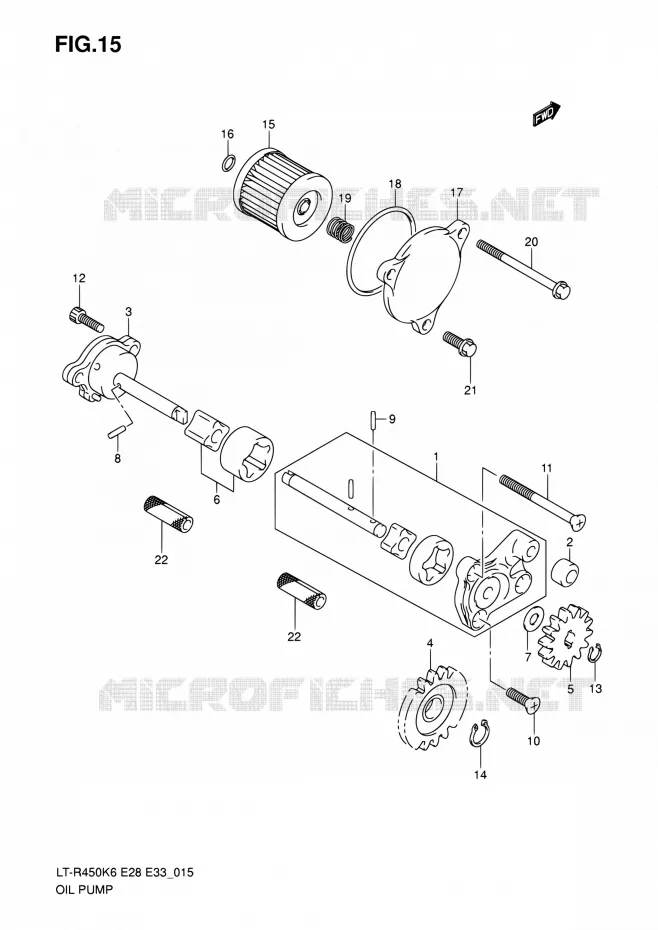 OIL PUMP Suzuki QUAD 450 QUADRACER 2010  LT-R450 L0/LT-R450Z L0 (E28,E33)