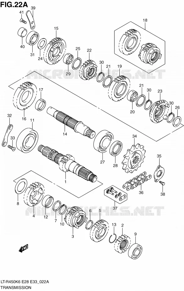 TRANSMISSION (MODEL K8/K9/L0) Suzuki QUAD 450 QUADRACER 2010  LT-R450 L0/LT-R450Z L0 (E28,E33)