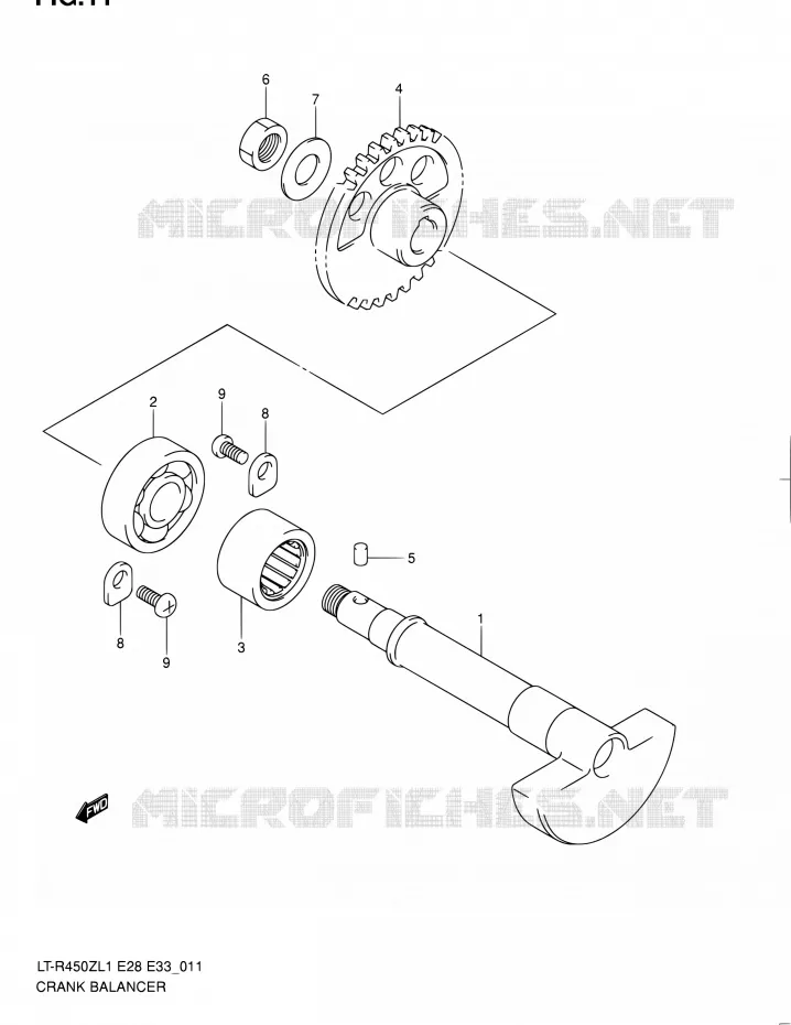CRANK BALANCER (LT-R450L1 E28) Suzuki QUAD 450 QUADRACER 2011  LT-R450 L1/LT-R450Z L1 (E03,E28,E33)