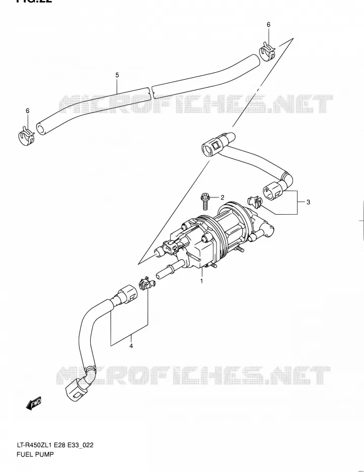 FUEL PUMP (LT-R450L1 E28) Suzuki QUAD 450 QUADRACER 2011  LT-R450 L1/LT-R450Z L1 (E03,E28,E33)