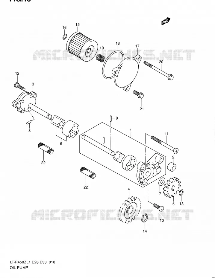 OIL PUMP Suzuki QUAD 450 QUADRACER 2011  LT-R450 L1/LT-R450Z L1 (E03,E28,E33)