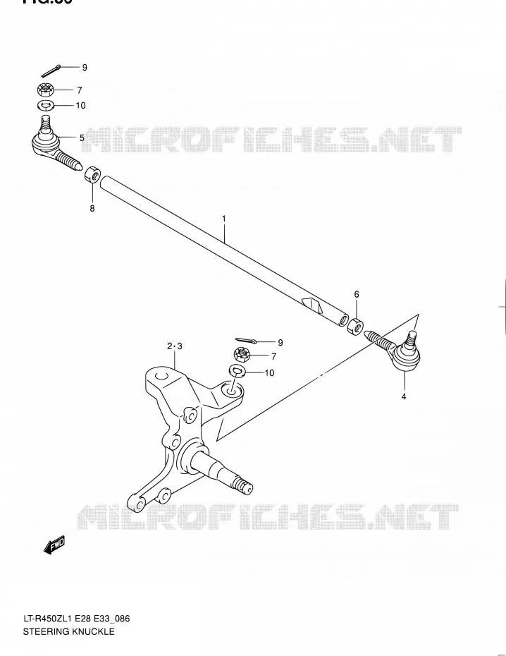 STEERING LINKAGE - HUB Suzuki QUAD 450 QUADRACER 2011  LT-R450 L1/LT-R450Z L1 (E03,E28,E33)