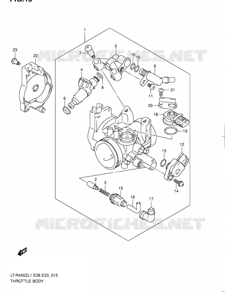 THROTTLE BODY Suzuki QUAD 450 QUADRACER 2011  LT-R450 L1/LT-R450Z L1 (E03,E28,E33)