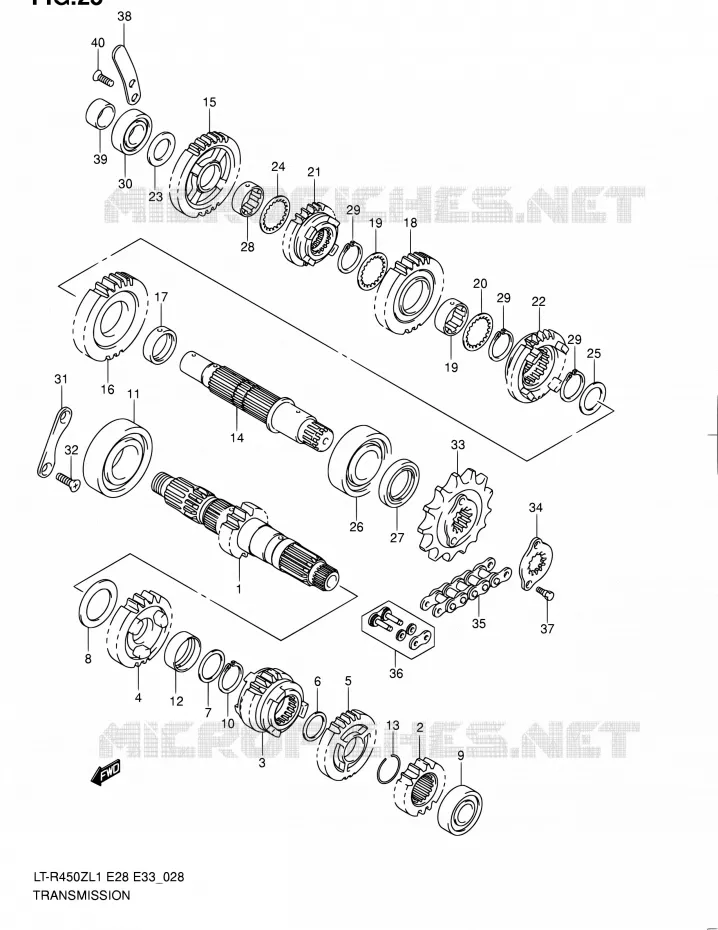 TRANSMISSION Suzuki QUAD 450 QUADRACER 2011  LT-R450 L1/LT-R450Z L1 (E03,E28,E33)