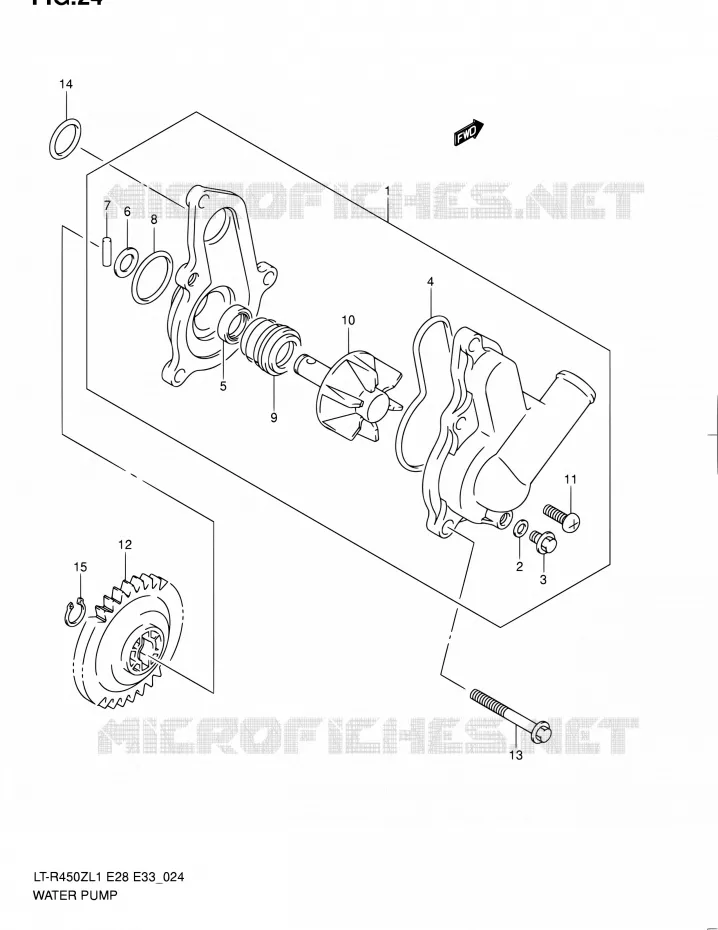 WATER PUMP Suzuki QUAD 450 QUADRACER 2011  LT-R450 L1/LT-R450Z L1 (E03,E28,E33)