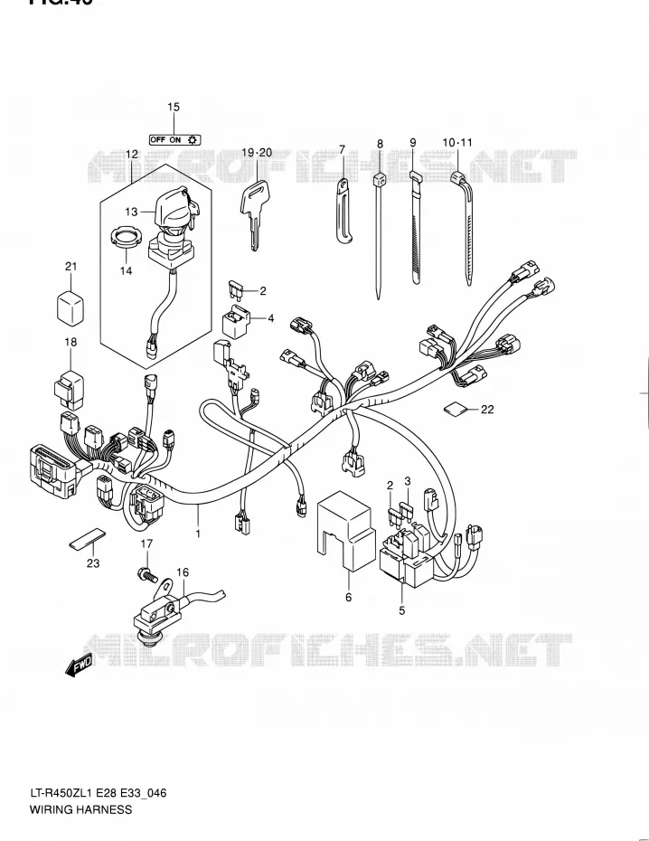 WIRING HARNESS Suzuki QUAD 450 QUADRACER 2011  LT-R450 L1/LT-R450Z L1 (E03,E28,E33)