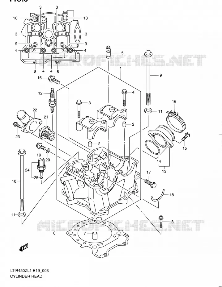 CYLINDER HEAD Suzuki QUAD 450 QUADRACER 2011  LT-R450 L1/LT-R450Z L1 (E19)