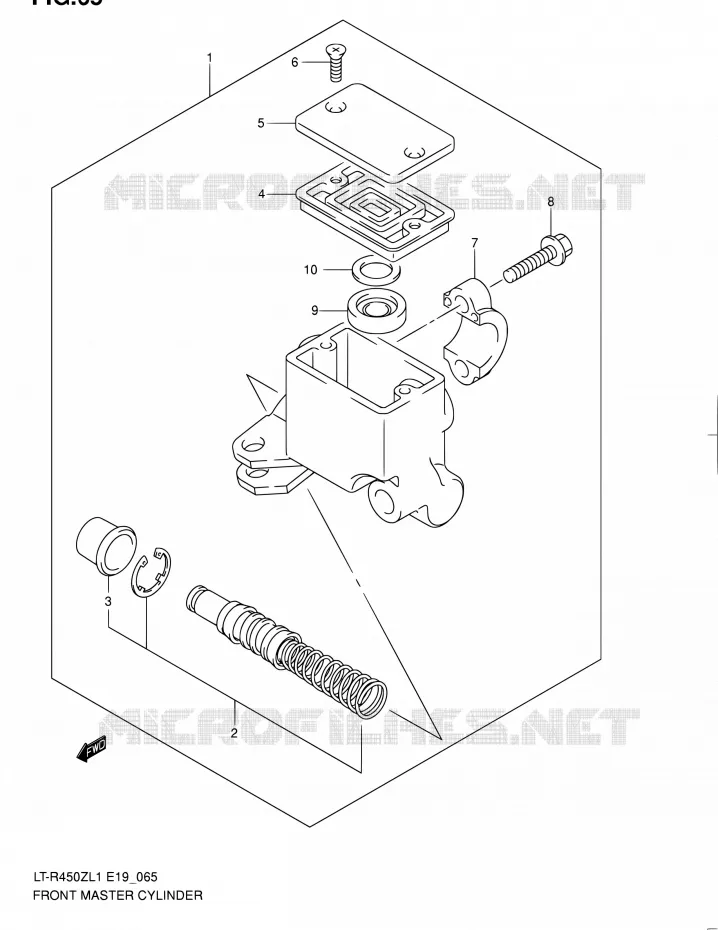 FRONT MASTER CYLINDER Suzuki QUAD 450 QUADRACER 2011  LT-R450 L1/LT-R450Z L1 (E19)