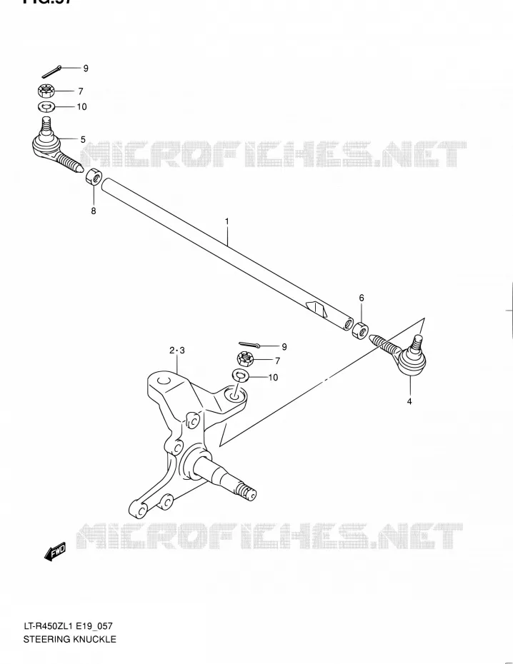 STEERING LINKAGE - HUB Suzuki QUAD 450 QUADRACER 2011  LT-R450 L1/LT-R450Z L1 (E19)