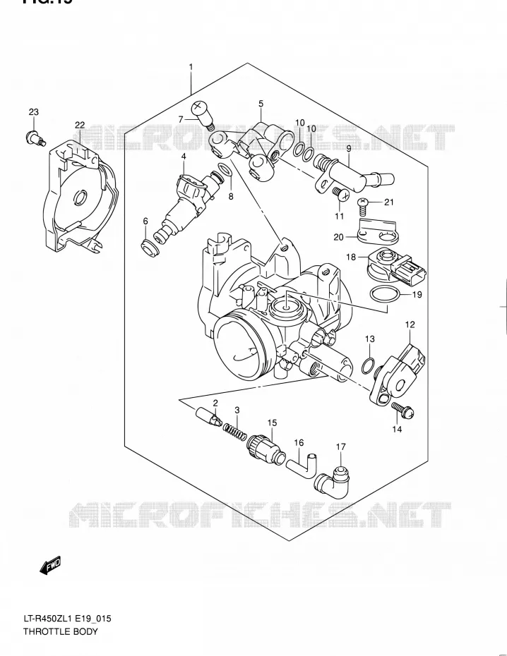 THROTTLE BODY Suzuki QUAD 450 QUADRACER 2011  LT-R450 L1/LT-R450Z L1 (E19)
