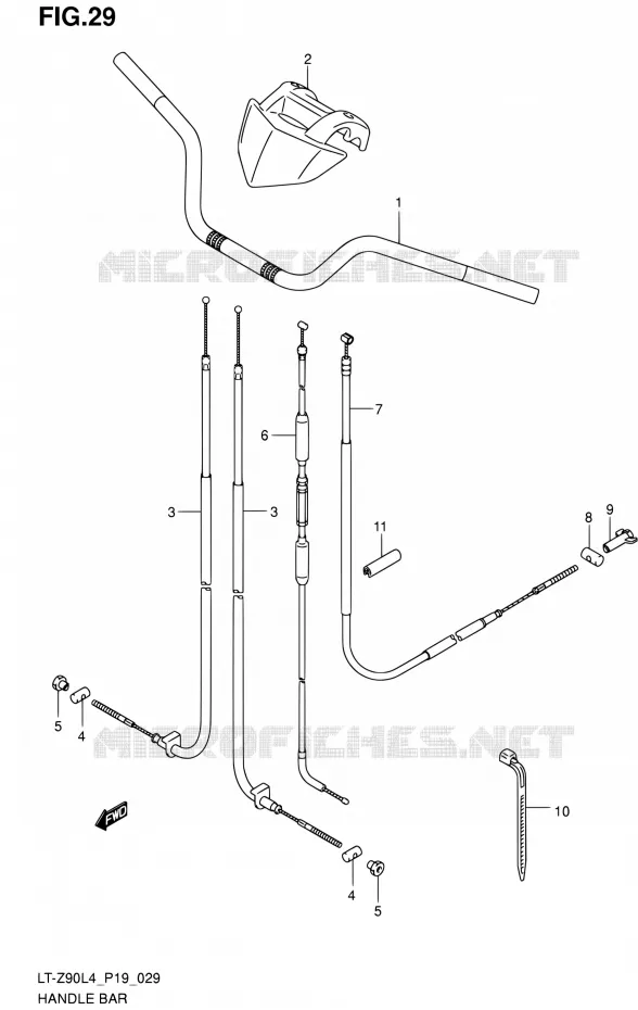 HANDLEBAR Suzuki QUAD 90 QUADSPORT 2014  LT-Z90 L4 (P19)