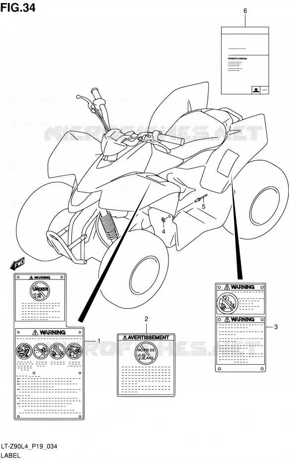 LABEL Suzuki QUAD 90 QUADSPORT 2014  LT-Z90 L4 (P19)