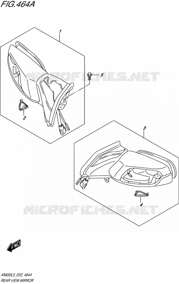MIRRORS Suzuki SCOOTER 650 BURGMAN 2015  AN650Z L5 (E19)