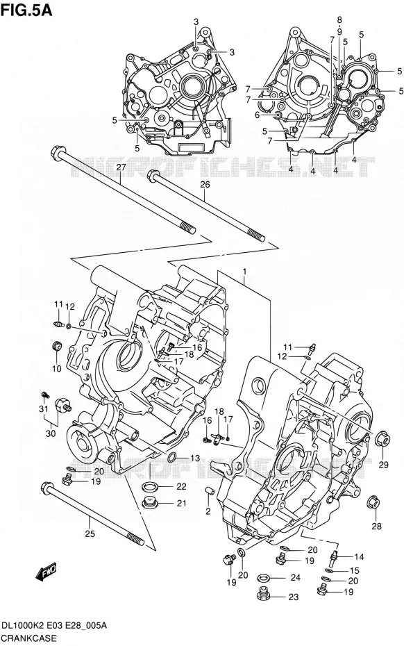 CASING (MODELE K6) Suzuki MOTO 1000 V-STROM 2003  DL1000 K3 (E03,E28,E33)